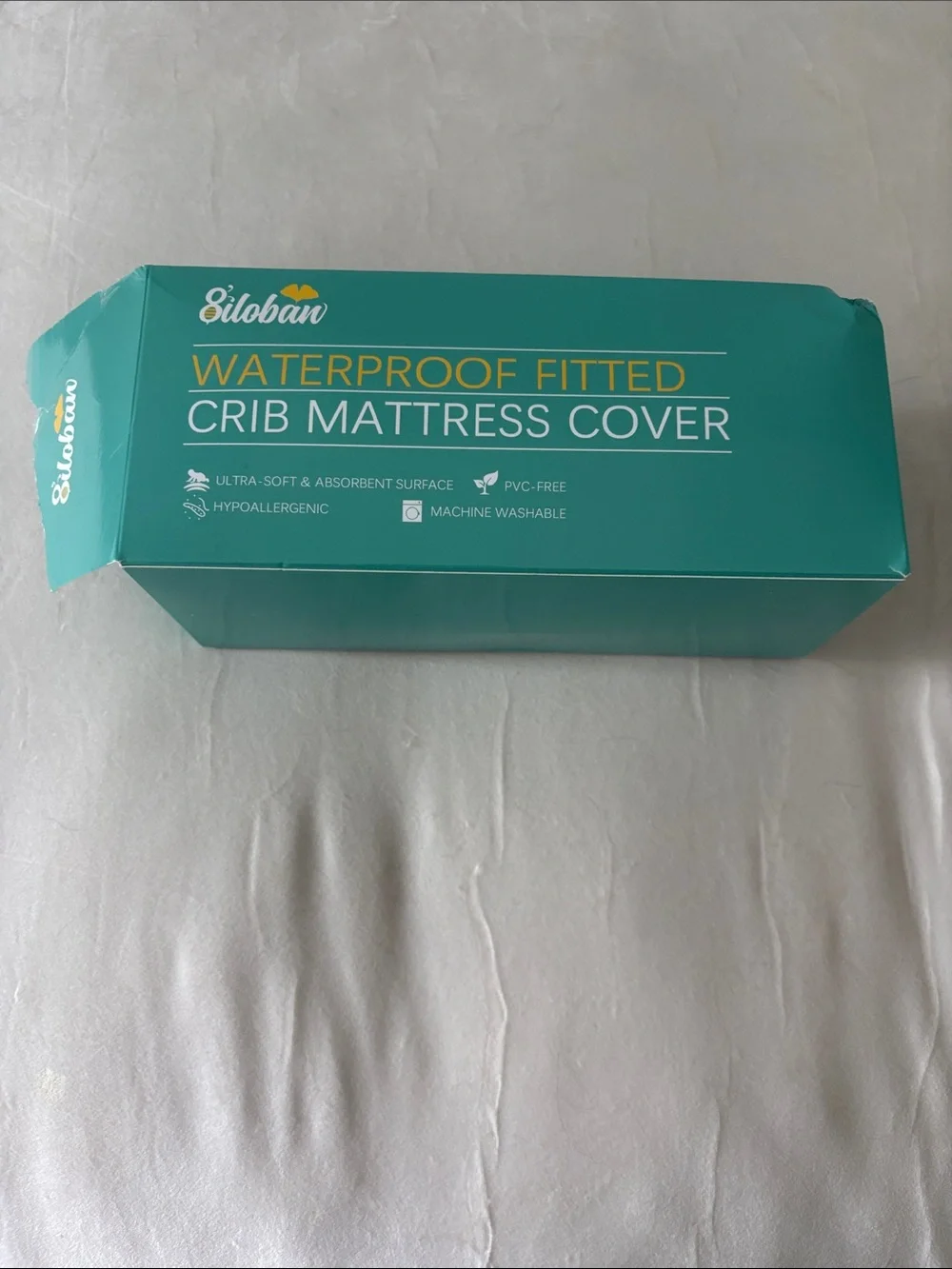 Waterproof Fitted Crib Mattress Cover in Teal